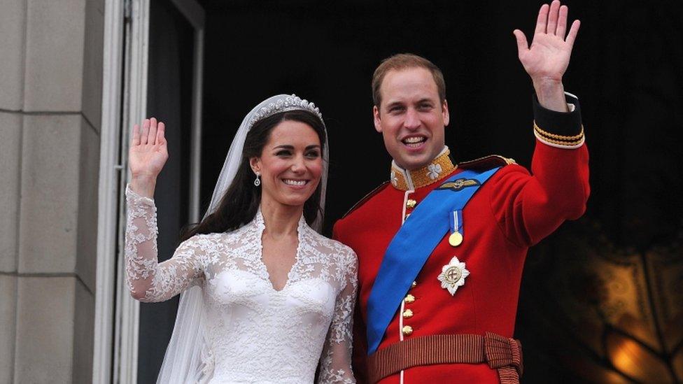 Prince William and Kate on their wedding day