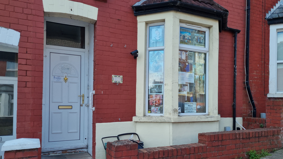 The outside of a terraced house on Trinity Street in Barry.