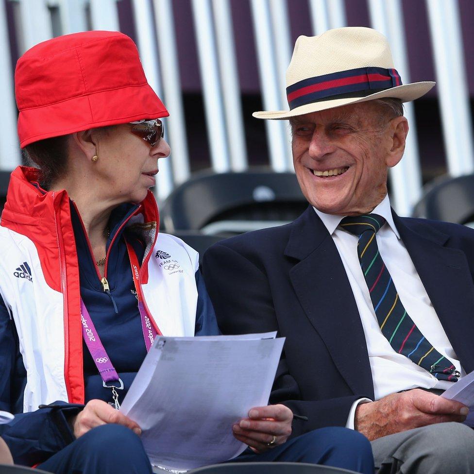 Princess Anne attends equestrian eventing with Prince Phillip the Duke of Edinburgh,