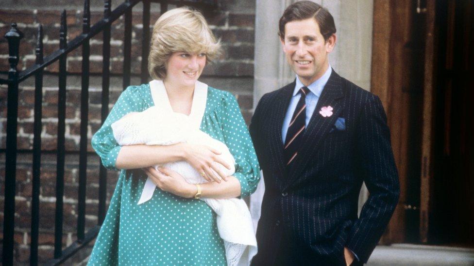 Prince and Princess of Wales with baby Prince William