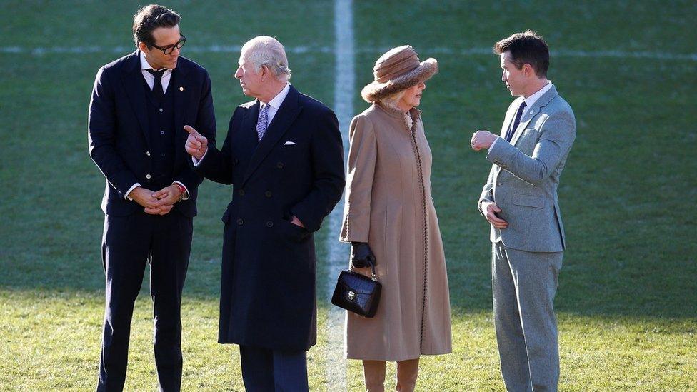 Ryan Reynolds and Rob McElhenney met the King and Queen Consort at the Racecourse