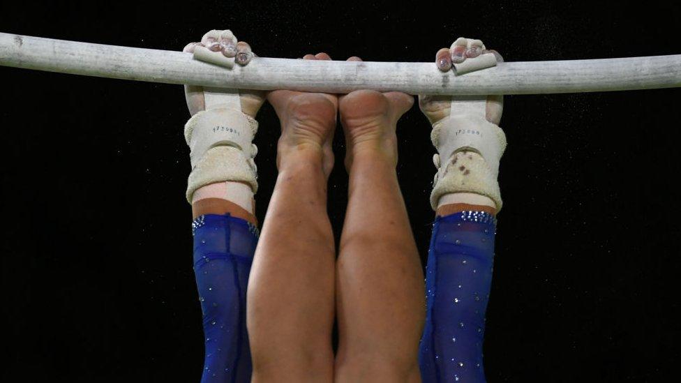 An athlete at the Commonwealth Games at Coomera Indoor Sports Centre on April 8, 2018 in Gold Coast, Australia