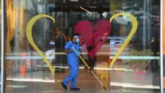 A cleaner at a quarantine hotel in Melbourne