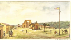 Cidade de Castro, Paraná. Aquarela de Jean-Baptiste Debret