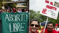 Manifestaciones a favor y en contra del aborto