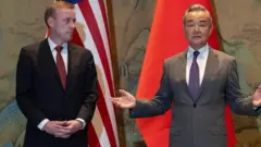 Wang Yi, the director of the Communist Party's Central Foreign Affairs Commission Office, speaks before talks with White House National Security Adviser Jake Sullivan at Yanqi Lake in Beijing, China, August 27, 2024.