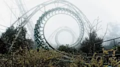 Estruturas de um parque de diversões abandonado