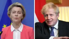 Boris Johnson and Ursula von der Leyen