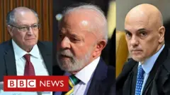 Montagem com imagebs de Alckmin, Lula e Alexandre de Moraes