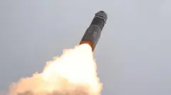 2023年7月12日に発射された北朝鮮の大陸間弾道ミサイル（ICBM）「火星18」