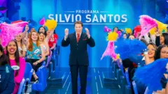 Apresentador Silvio Santos em seu programa