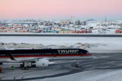 Avião com nome de Trump em área nevada