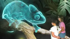 Holograma de lagarto no Zoológico dos Hologramas 