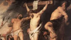 Jesus crucificado, em pintura de Rubens