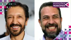 Montagem com as fotos de Nunes e Boulos.