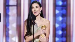 Demi Moore durante su discurso de aceptación.