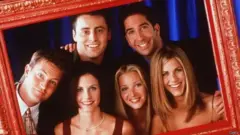 Os personagens Joey, Chandler, Ross, Rachel, Monica e Phoebe