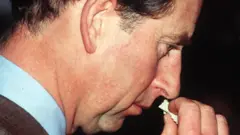 Prince Charles smelling cheese in 1995