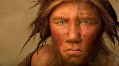 Reconstrução de uma mulher neandertal pelos artistas holandeses Andrie e Alfons Kennis