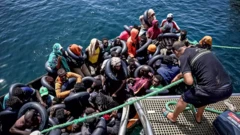 Migrantes encontrados em barco que tentava deixar a Tunísia em direção à Europa 