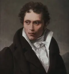 Arthur Schopenhauer, cerca de 1815, em retrato de L. S. Ruhl