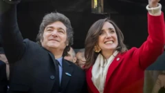 O presidente argentino Javier Milei e a vice-presidente Victoria Villarruel 