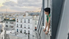 Kate during her stay at a tiny top-floor apartment in Paris