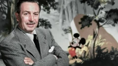 Walt Disney e Mickey Mouse em montagem