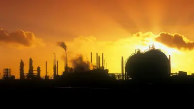 Petrochemical plant on Teesside silhouette