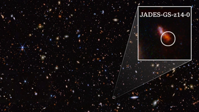 Imagem do telescópio James Webb de JADES-GS-z14-0