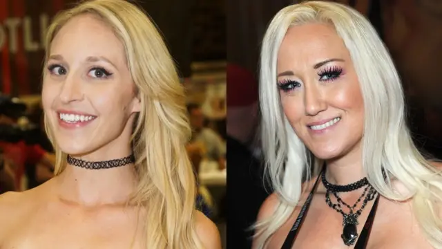 retratos das atrizes pornô Ginger Banks e Alana Evans