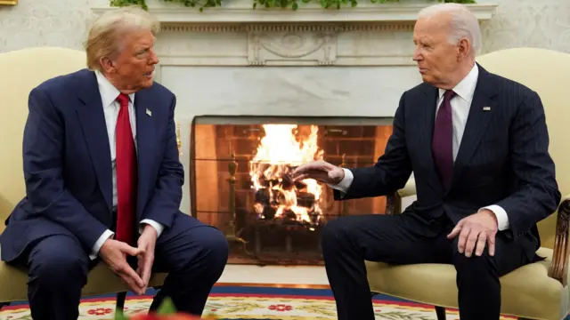 Trump e Biden na Casa Branca no dia 13 de novembro