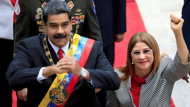 Nicolás Maduro com a mulher Cilia Flores