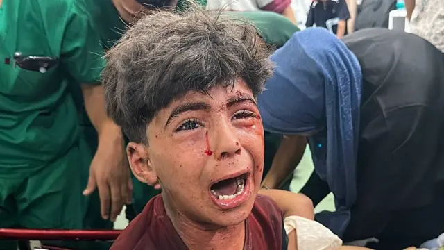 Criança ferida em Gaza