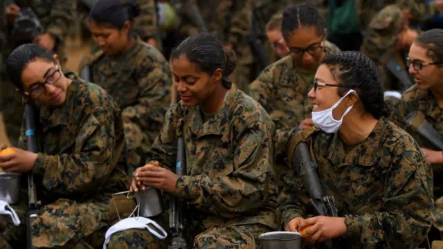 Grupo de mulheres do exército americano