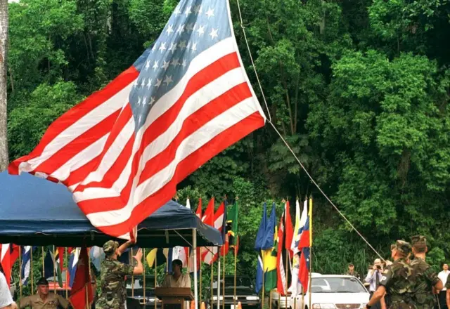 Bandeira dos Estados Unidos na Zona do Canal do Panamá. 