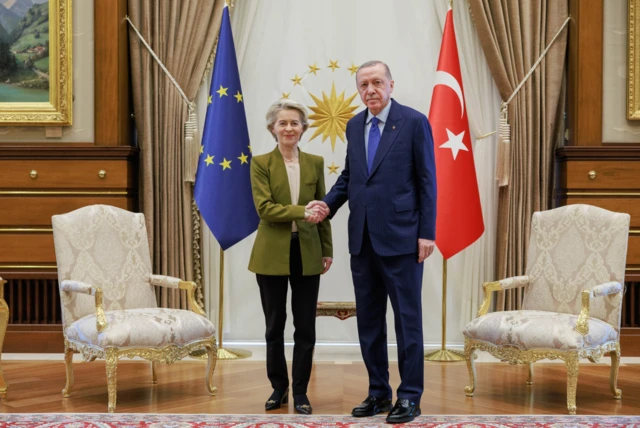 Erdoğan ve von der leyen 