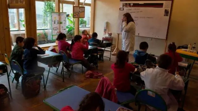 Alunos em sala de aula 