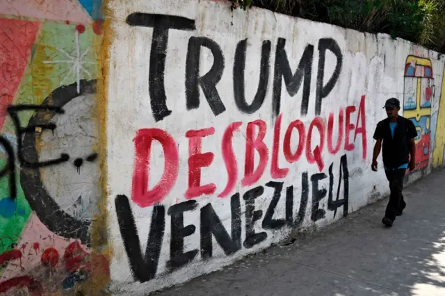 Mural na Venezuela contra as sanções americaas 