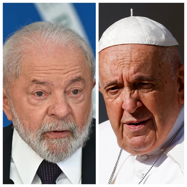 Montagem de Lula e papa Francisco