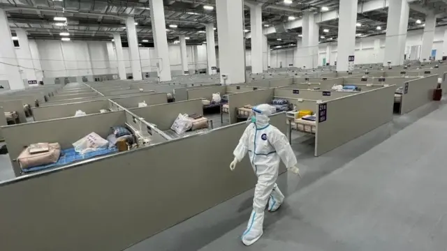 makeshift hospital in Shanghai