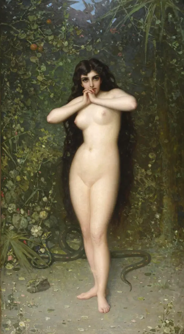 Eva, em pintura de Pantaleon Szyndler, feita em 1889