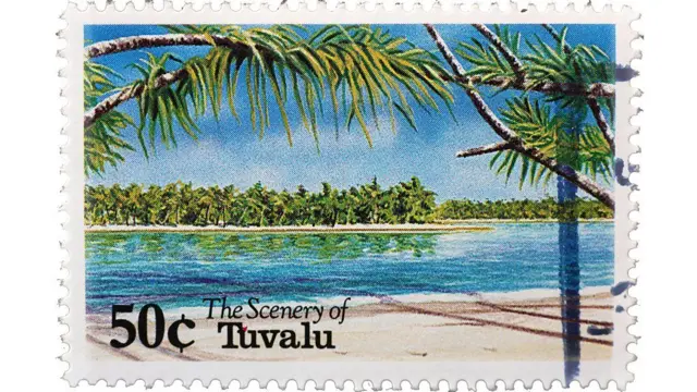 Selo postal com imagem de Tuvalu