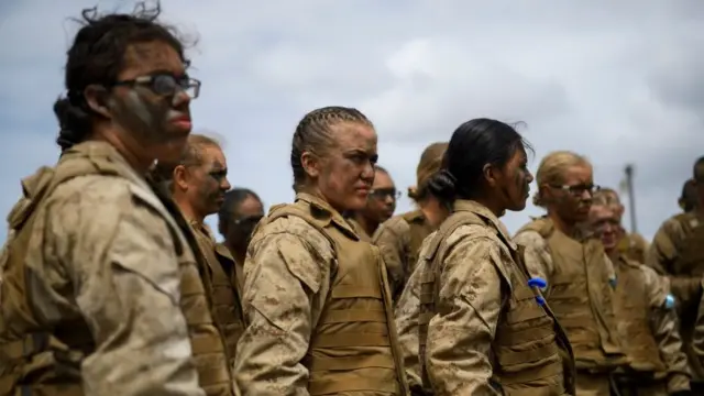 Grupo de mulheres do exército americano