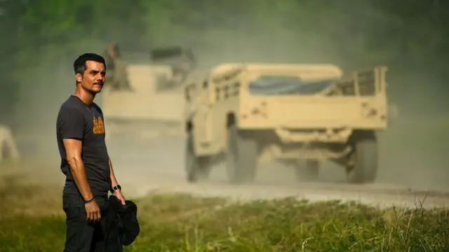 O ator Wagner Moura em cena do filme Guerra Civil 