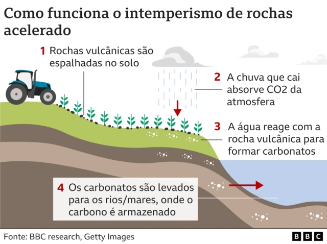 Infográfico ilustra as etapas do intemperismo acelerado