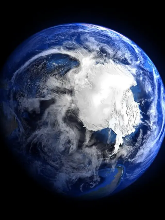 A picture of Antarctica seen from space