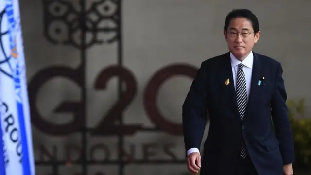 Fumio Kishida, primeiro-ministro do Japão, durante encontro do G20 em Bali, na Indonésia, Novembro de 2022