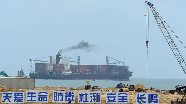 Porto de Colombo-Sul, em Sri Lanka