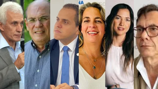 Montagem com os 6 asilados em embaixada 